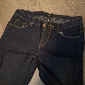 Dark denim blue skinny jeans